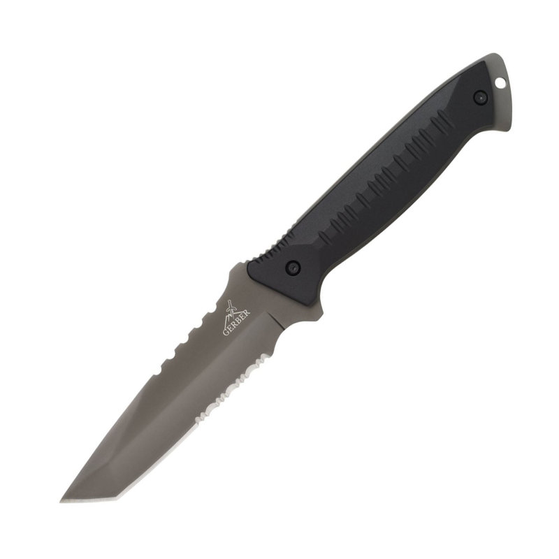 Нож Gerber Warrant, Tanto, Black Blade & Handle, Camo Nylon Sheath, блистер, 31-000560