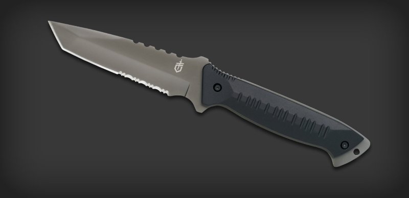 Нож Gerber Warrant, Tanto, Black Blade & Handle, Camo Nylon Sheath, блистер, 31-000560