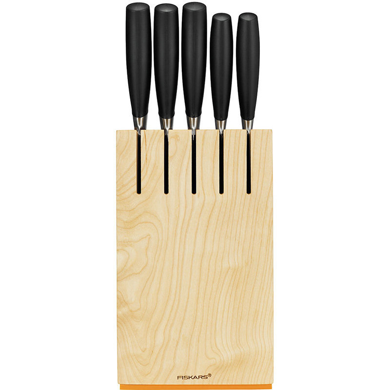 Набор ножей Fiskars Functional Form+ в деревянном блоке 5шт 1016004