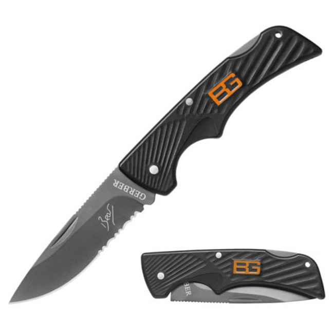 Складной нож Gerber Bear Grylls Compact Scout Knife, серрейторное, блистер, 31-000760